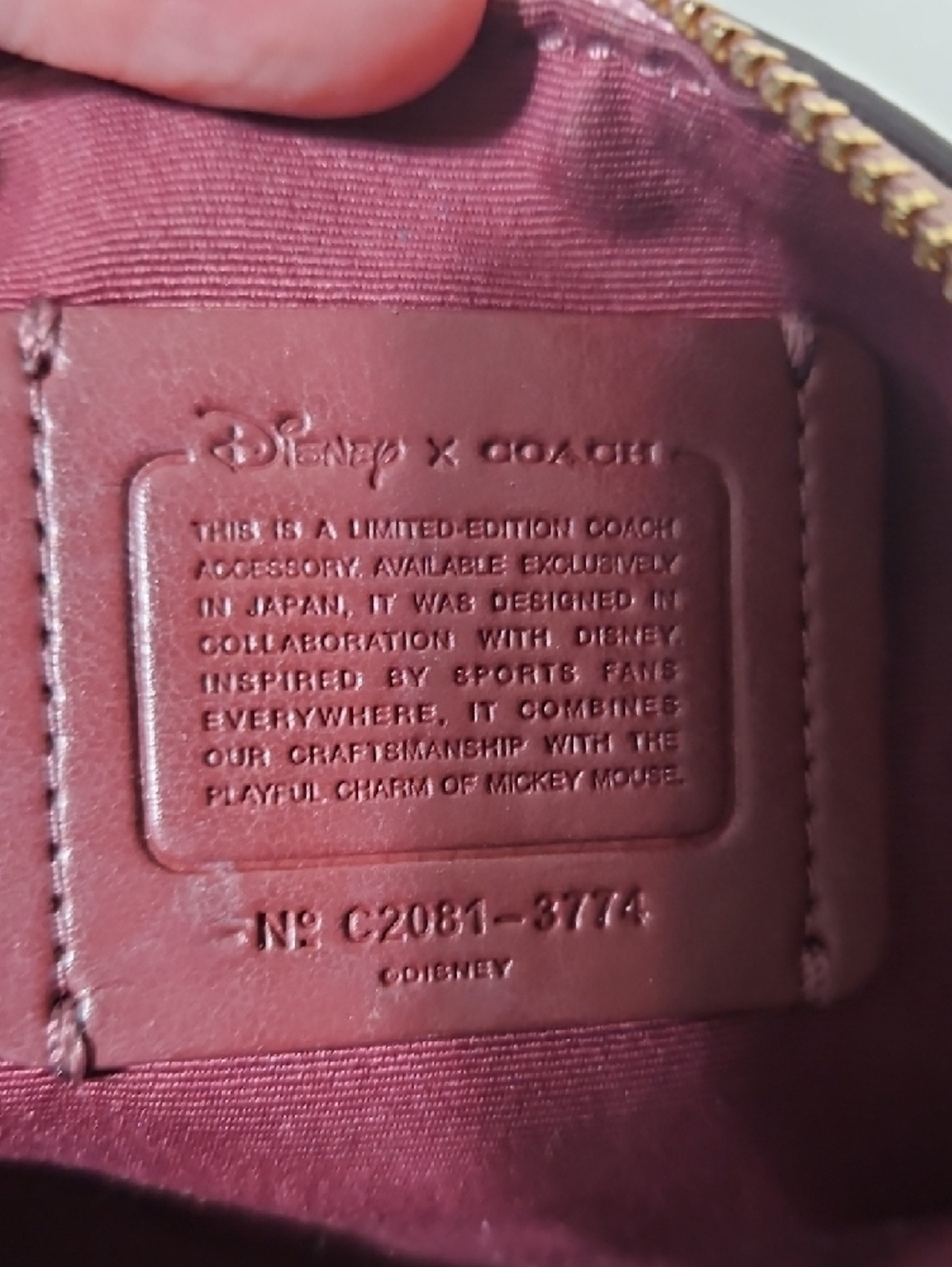 Coach X Disney Pink Pebbled Leather Cosmetic Pouch with Mickey Skate Graphic - Picture 6 of 10